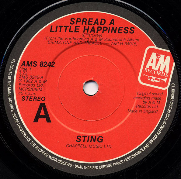 Sting - Spread A Little Happiness (7", Single) 1294