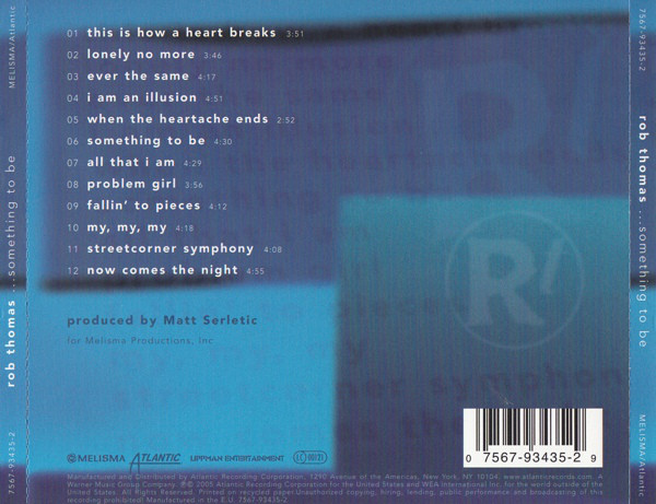 Rob Thomas - ...Something To Be (CD, Album) 4396