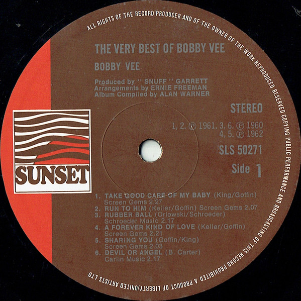 Bobby Vee - The Very Best Of Bobby Vee (LP, Album, Comp) 5967