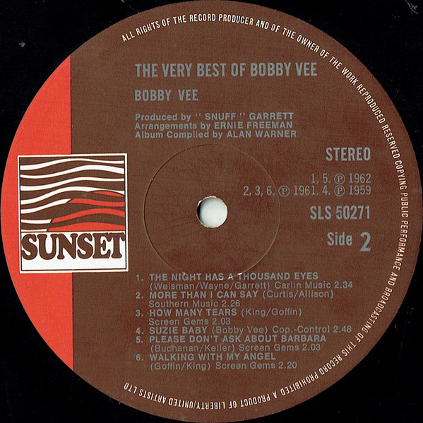 Bobby Vee - The Very Best Of Bobby Vee (LP, Album, Comp) 5968