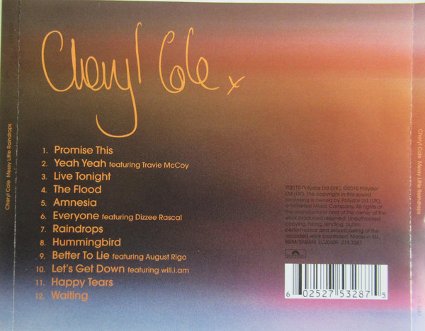 Cheryl Cole - Messy Little Raindrops (CD, Album, Son) 6726