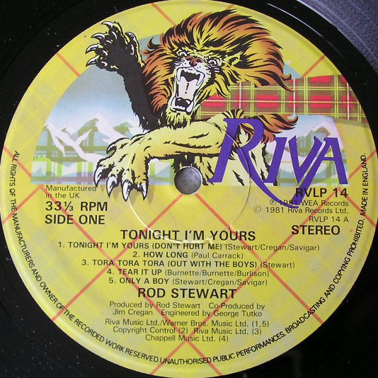 Rod Stewart - Tonight I'm Yours (LP, Album, RP, WEA) 6849