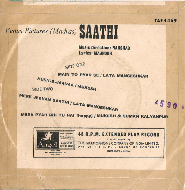 Naushad, Majrooh* - Saathi (7", EP, Sol) 374