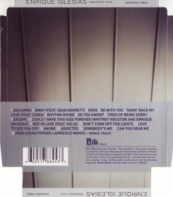 Enrique Iglesias - Greatest Hits (CD, Comp, Sup) 6694