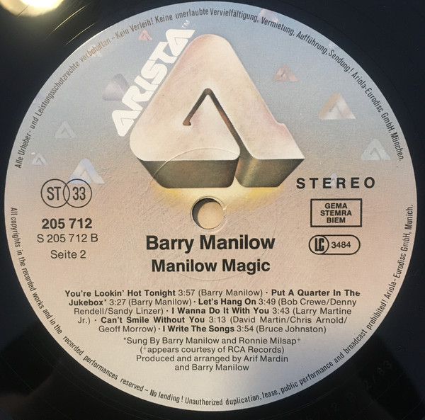 Barry Manilow - Manilow Magic (LP, Comp) 434