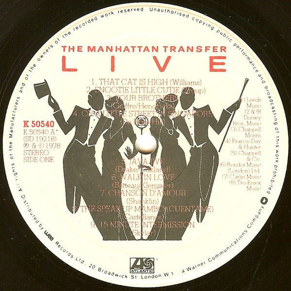The Manhattan Transfer - Live (LP, Album, Got) 3435