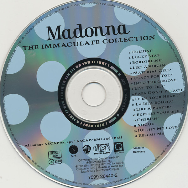 Madonna - The Immaculate Collection (CD, Comp) 6317
