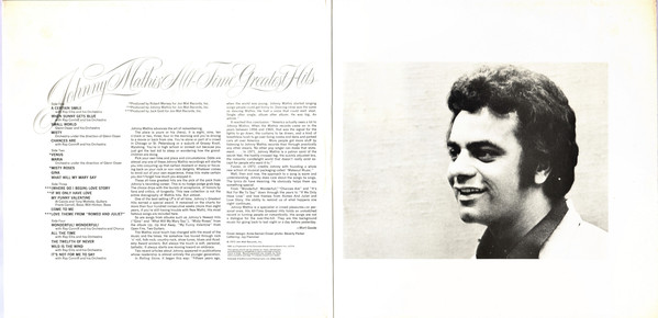Johnny Mathis - Johnny Mathis' All-Time Greatest Hits (2xLP, Comp) 1213