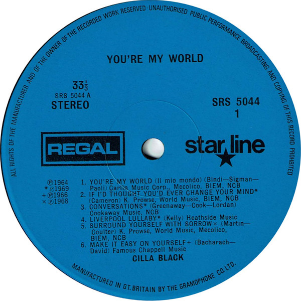 Cilla Black - You're My World (LP, Comp) 448