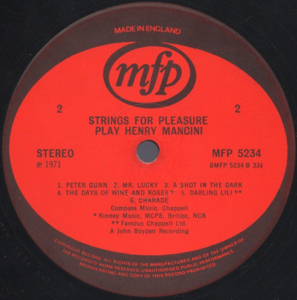 Strings For Pleasure - Strings For Pleasure Play The Best Of Henry Mancini (LP, Album) 3370