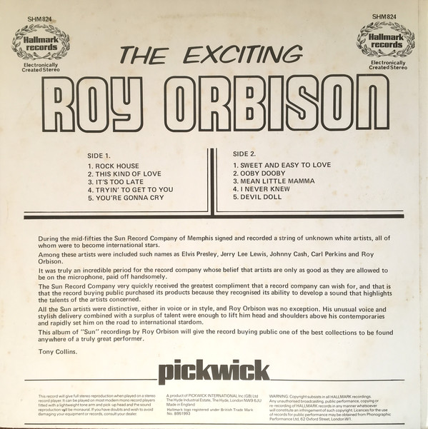 Roy Orbison - The Exciting Roy Orbison (LP, Comp) 1217