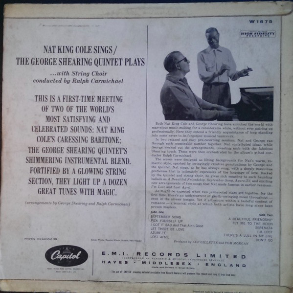 Nat King Cole / George Shearing - Nat King Cole Sings / George Shearing Plays (LP, Mono) 463