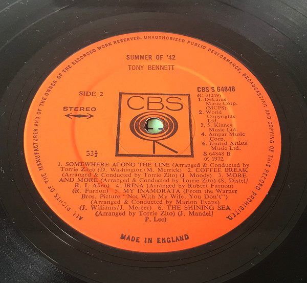 Tony Bennett - Summer Of '42 (LP) 799