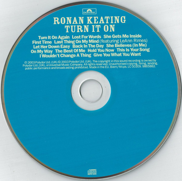 Ronan Keating - Turn It On (CD, Album, S/Edition) 6305