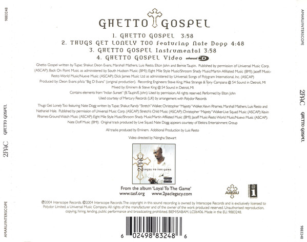 2Pac - Ghetto Gospel (CD, Single, Enh) 6274