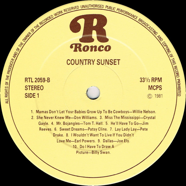 Various - Country Sunset (LP, Album, Comp) 1333