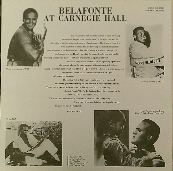Harry Belafonte - Belafonte At Carnegie Hall (LP) 814
