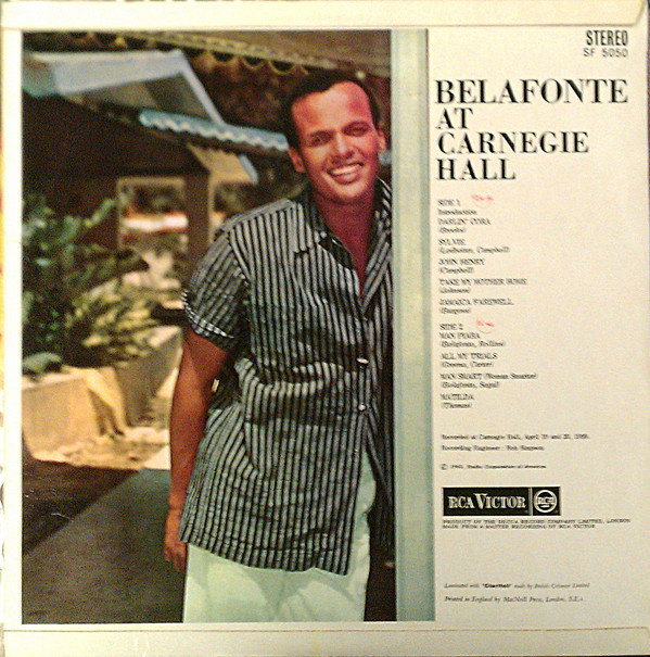 Harry Belafonte - Belafonte At Carnegie Hall (LP) 816