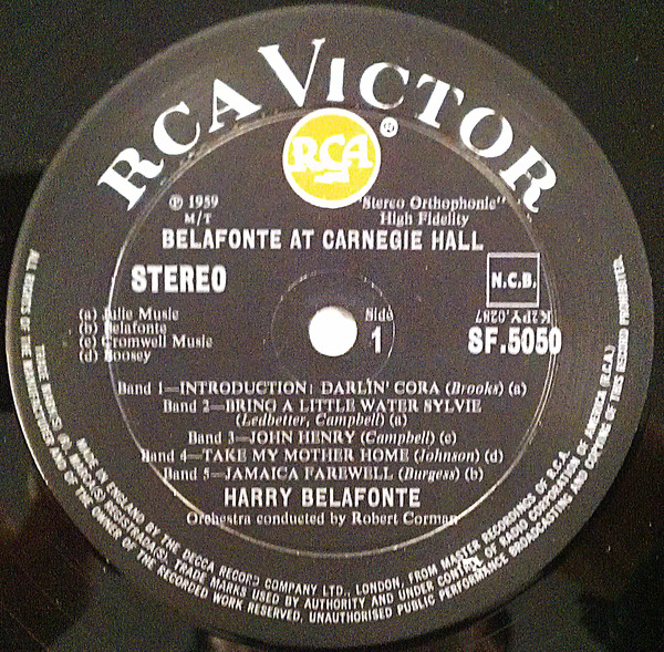 Harry Belafonte - Belafonte At Carnegie Hall (LP) 817