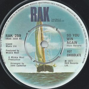 Hot Chocolate - So You Win Again (7", Single)