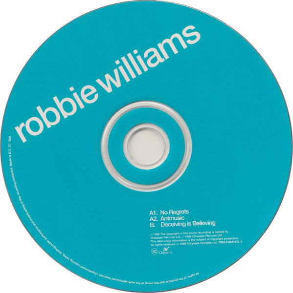 Robbie Williams - No Regrets / Antmusic (CD, Single) 6063