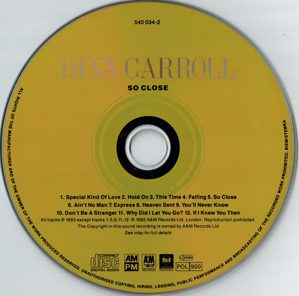Dina Carroll - So Close (CD, Album) 4159