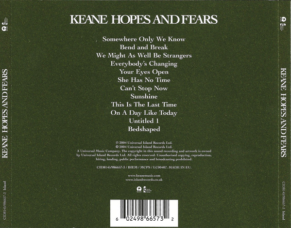 Keane - Hopes And Fears (CD, Album, S/Edition) 5683