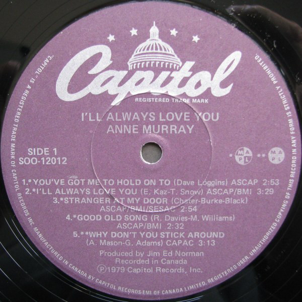 Anne Murray - I'll Always Love You (LP, Album) 416