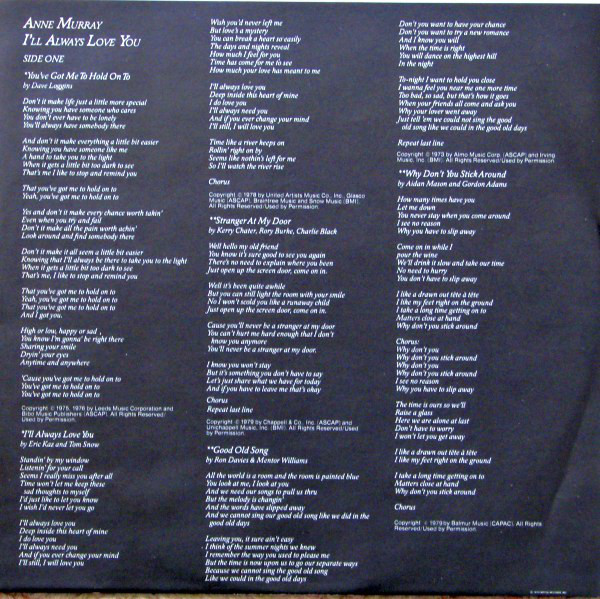 Anne Murray - I'll Always Love You (LP, Album) 418