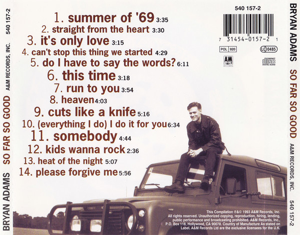 Bryan Adams - So Far So Good (CD, Comp) 10229