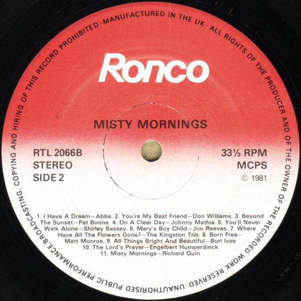 Various - Misty Mornings (22 Songs Of Hope) (LP, Comp, Lyn) 11725