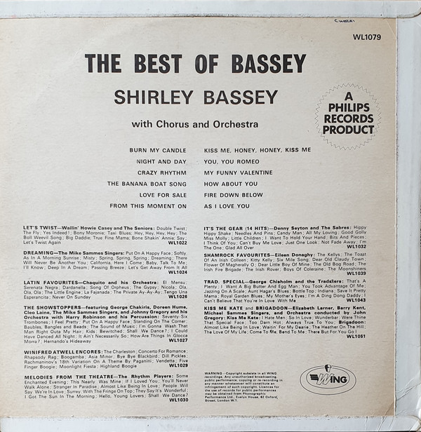 Shirley Bassey - The Best Of Bassey (LP, Comp, Mono, RE) 8947