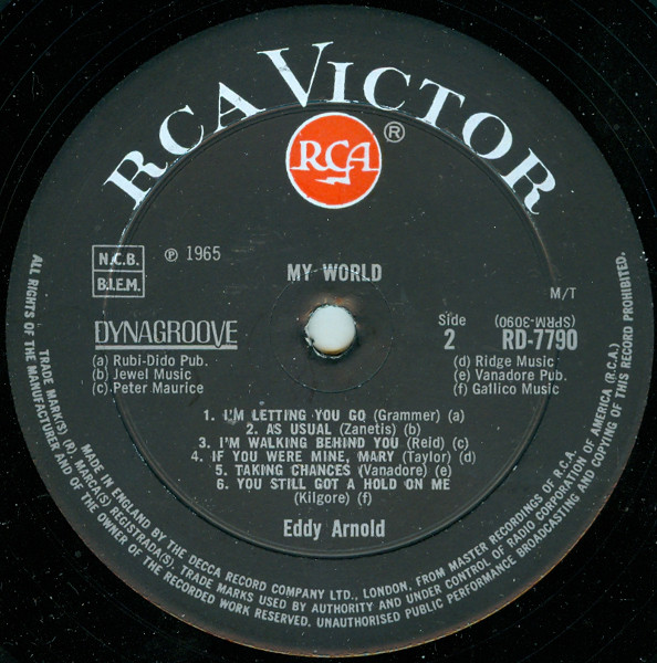 Eddy Arnold - My World (LP, Album, Mono) 8195
