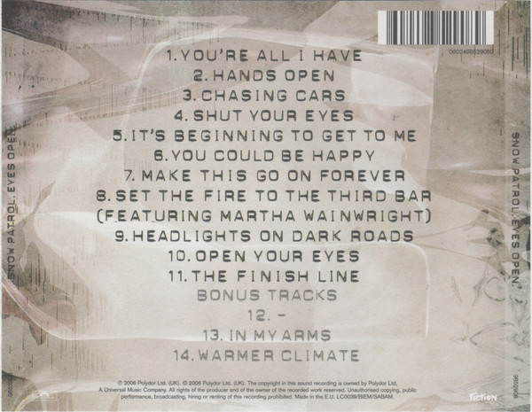 Snow Patrol - Eyes Open (CD, Album) 9532