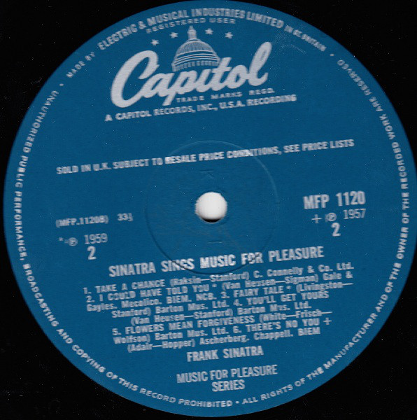 Frank Sinatra - Sinatra Sings Music For Pleasure (LP, Comp, Mono) 7464