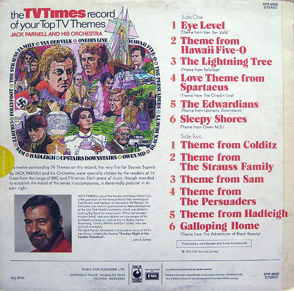 Jack Parnell And His Orchestra* - The TV Times Record Of Your Top TV Themes (LP) 11762