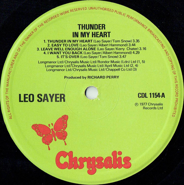 Leo Sayer - Thunder In My Heart (LP, Album) 7032