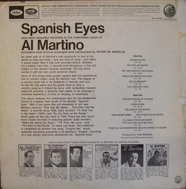 Al Martino - Spanish Eyes (LP, Album, RE) 10019