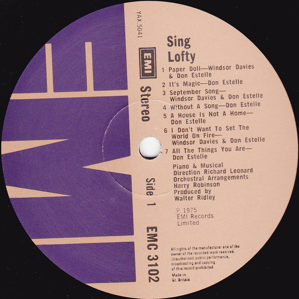 Don Estelle and Windsor Davies - Sing Lofty (LP, Album) 8957