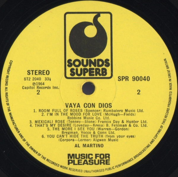 Al Martino - Vaya Con Dios (LP, Comp, RE) 7832