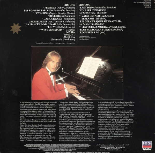 Richard Clayderman - The Music Of Richard Clayderman (LP, Comp) 9272