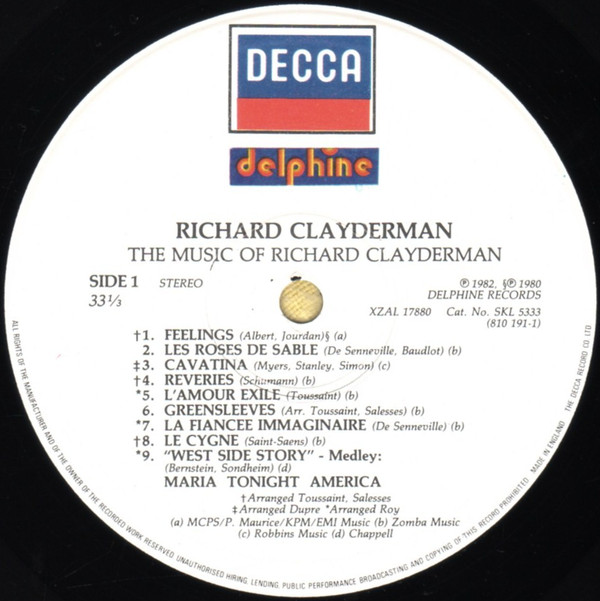 Richard Clayderman - The Music Of Richard Clayderman (LP, Comp) 9273