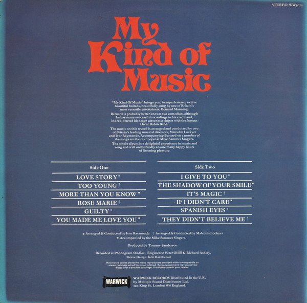 Bernard Manning - My Kind Of Music (LP, Album) 9379