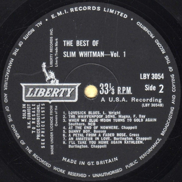 Slim Whitman - The Best Of Slim Whitman Volume One (LP, Comp, Mono) 10507