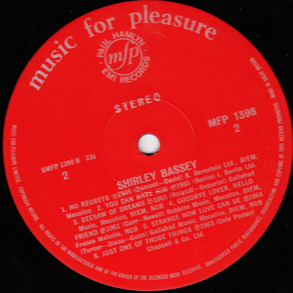 Shirley Bassey - The Fabulous Shirley Bassey (LP, Comp) 10067
