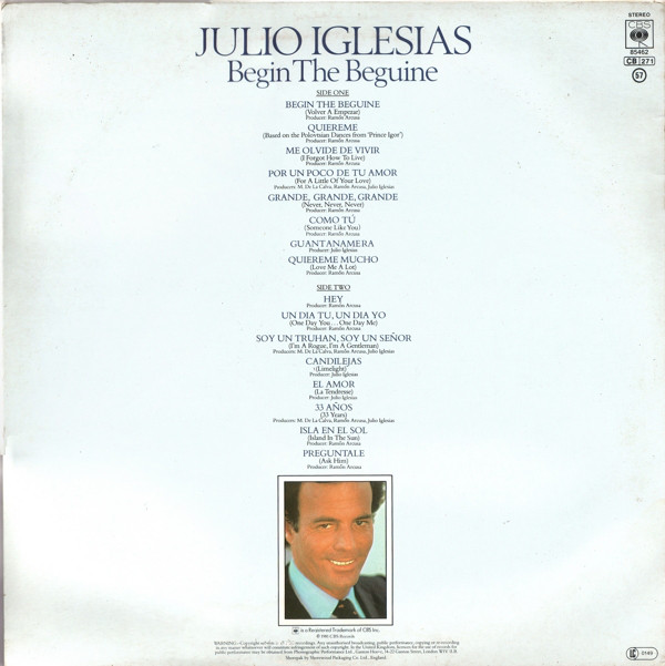 Julio Iglesias - Begin The Beguine (LP, Comp, Sun) 11974