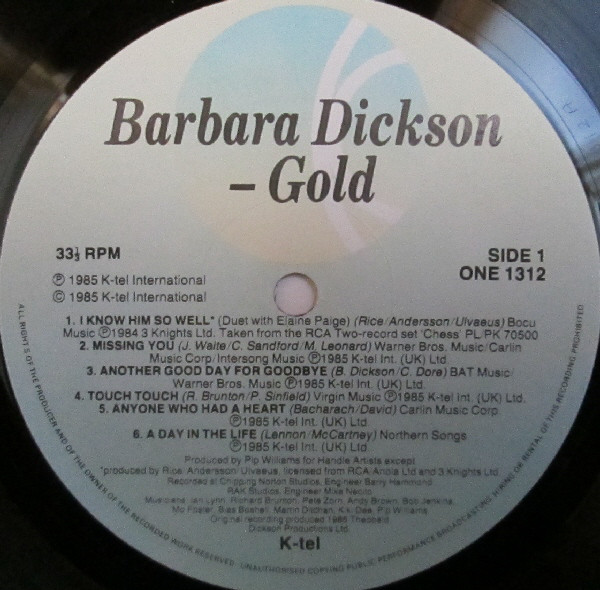 Barbara Dickson - Gold (LP, Album) 13674