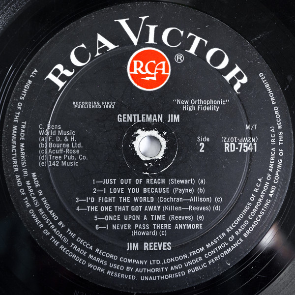 Jim Reeves - Gentleman Jim (LP, Album, Mono) 9279