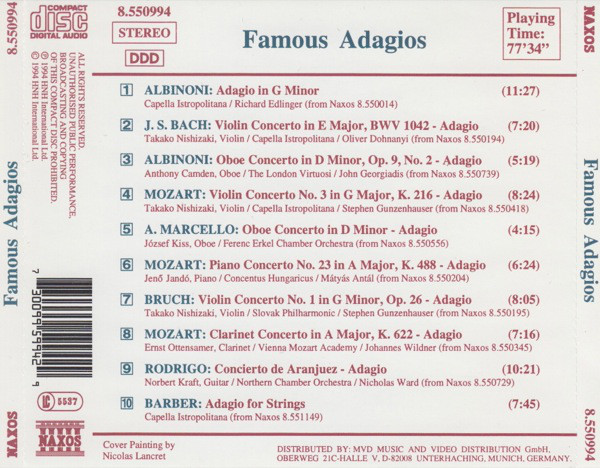 Various - Famous Adagios (CD, Comp) 14450