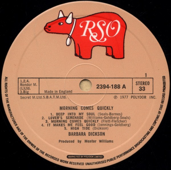 Barbara Dickson - Morning Comes Quickly (LP, Album, RCA) 11300